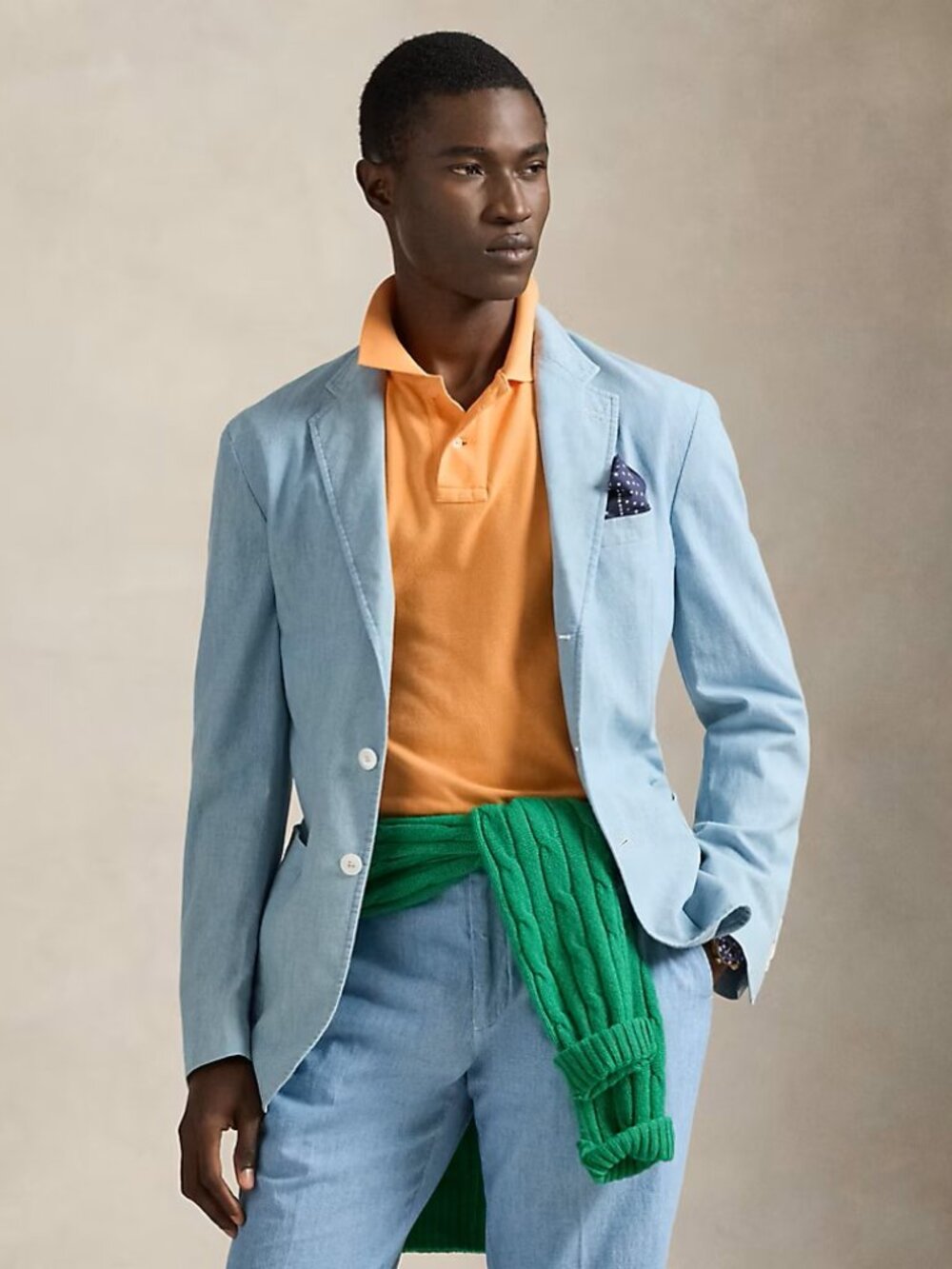 Polo Soft Tailored Chambray Suit Jacket 48L